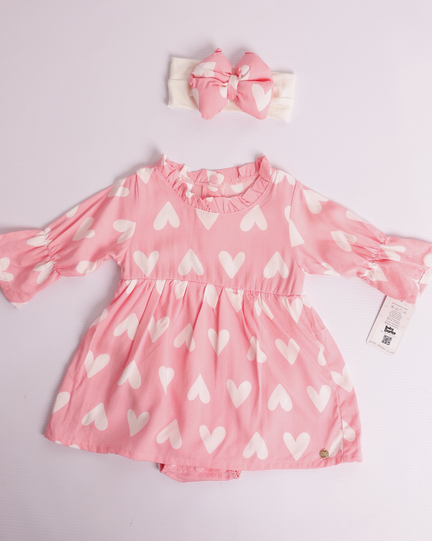 VESTIDO CRISTAL ROSADO CORAZONES