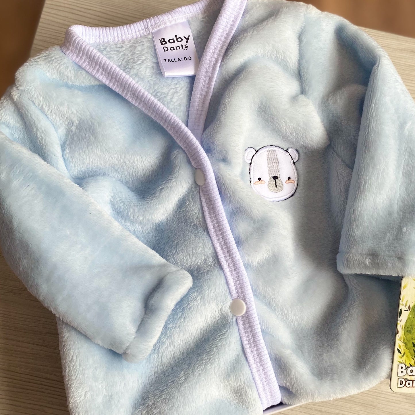 PIJAMA ENTERA PELUCHE AZUL BEBE