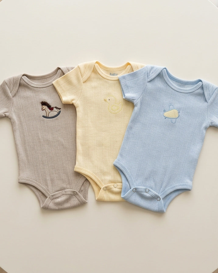 SET X 3 MAMELUCOS M/C BORDADOS