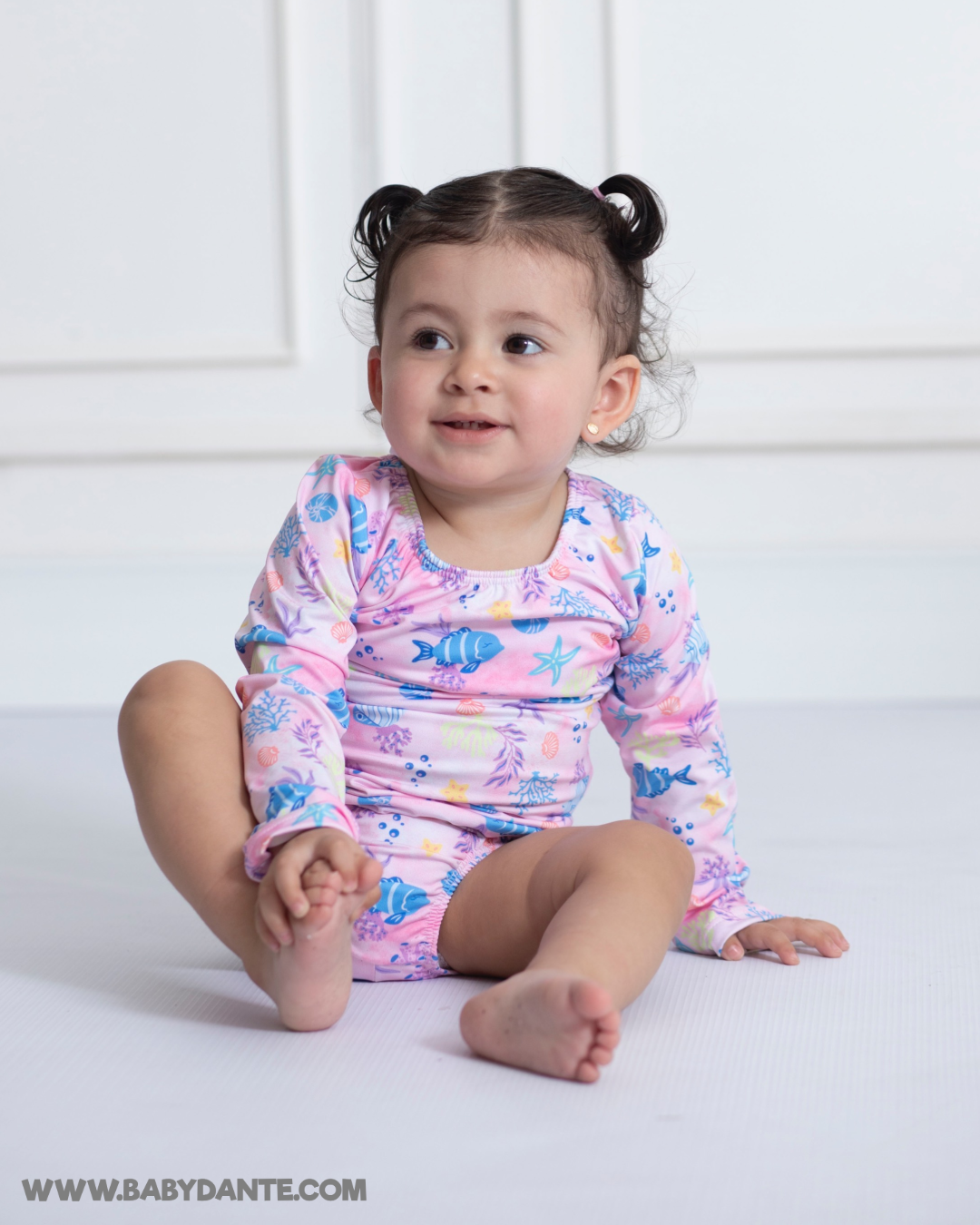 TRAJE DE BAÑO NIÑA ROSADO PECES