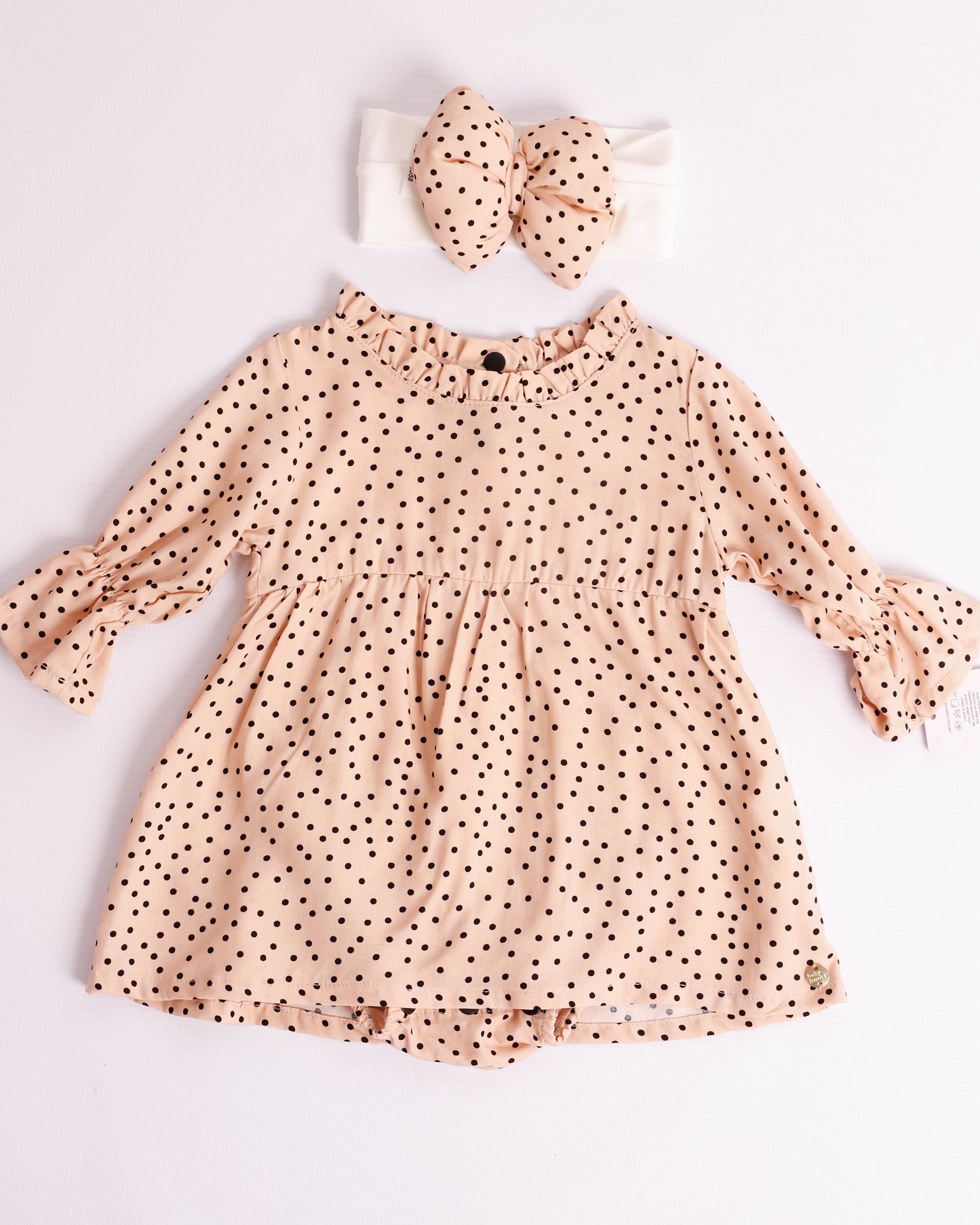 VESTIDO CRISTAL PEACHE PUNTOS NEGROS