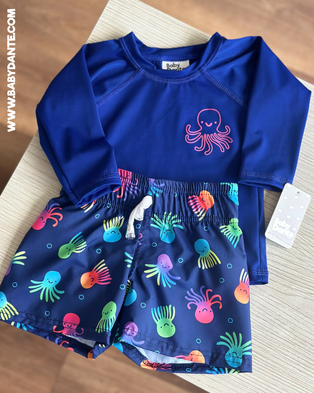 VESTIDO DE BAÑO BABY PULPO AZUL