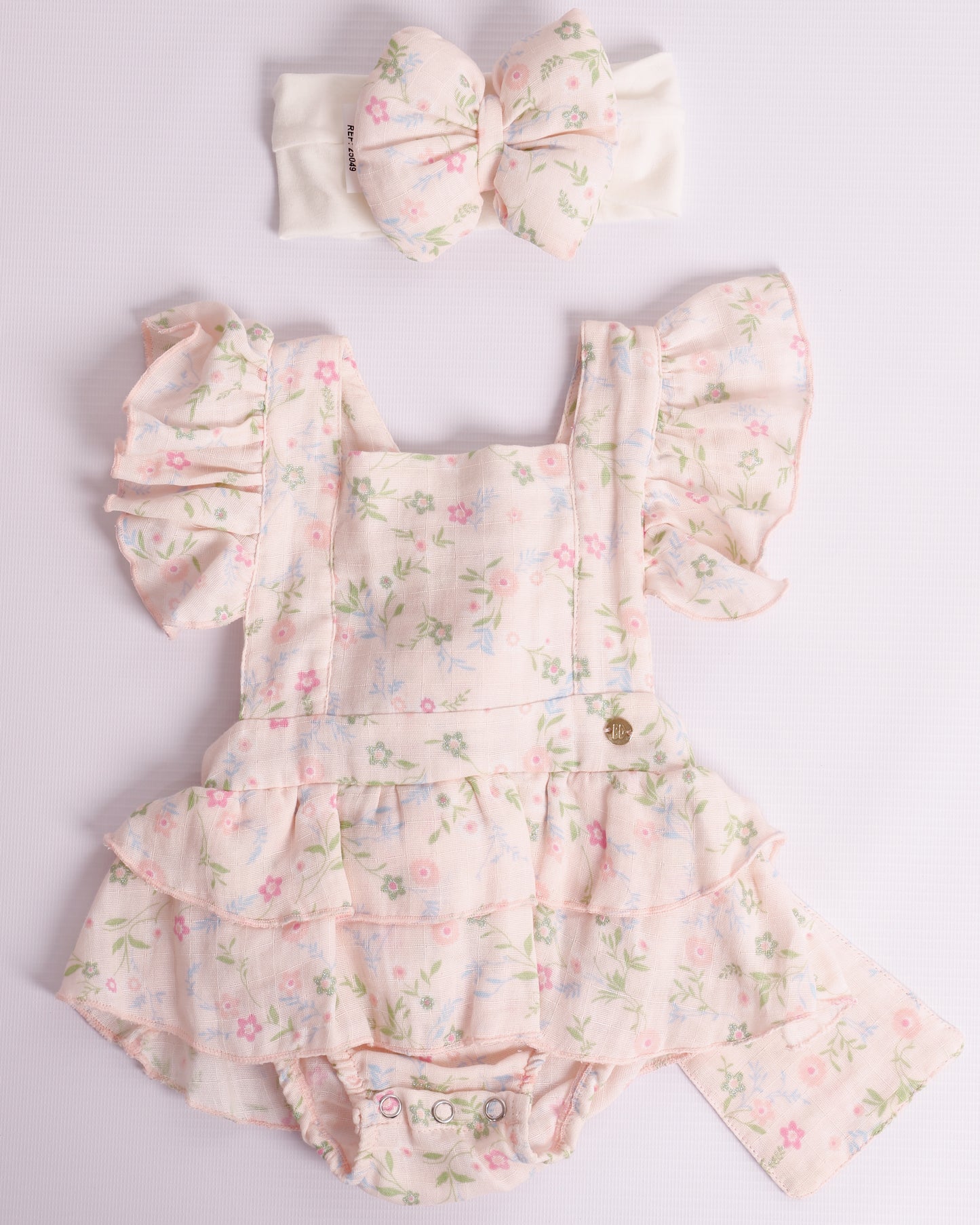 VESTIDO GALI SALMON FLORES FUCSIAS