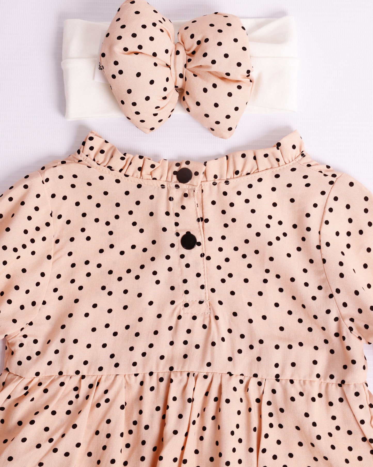 VESTIDO CRISTAL PEACHE PUNTOS NEGROS