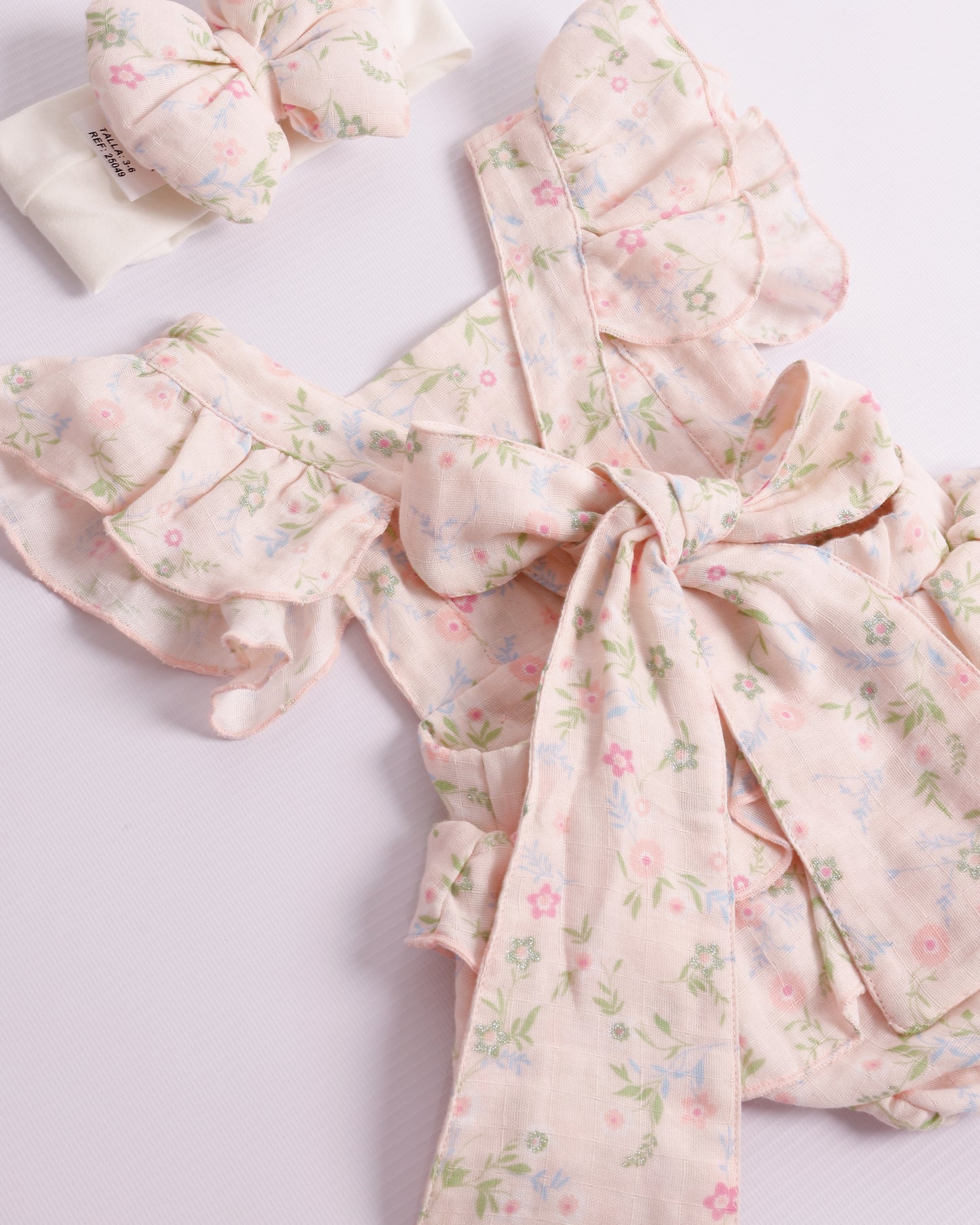 VESTIDO GALI SALMON FLORES FUCSIAS