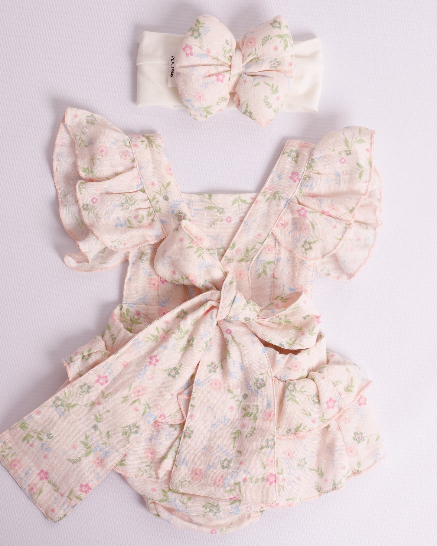 VESTIDO GALI SALMON FLORES FUCSIAS