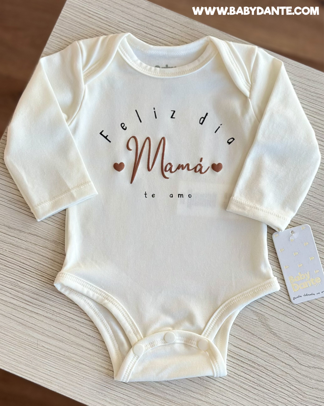 MAMELUCO FELIZ DIA MAMÁ MANGA LARGA