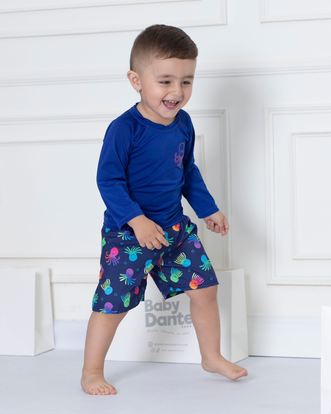 VESTIDO DE BAÑO BABY PULPO AZUL