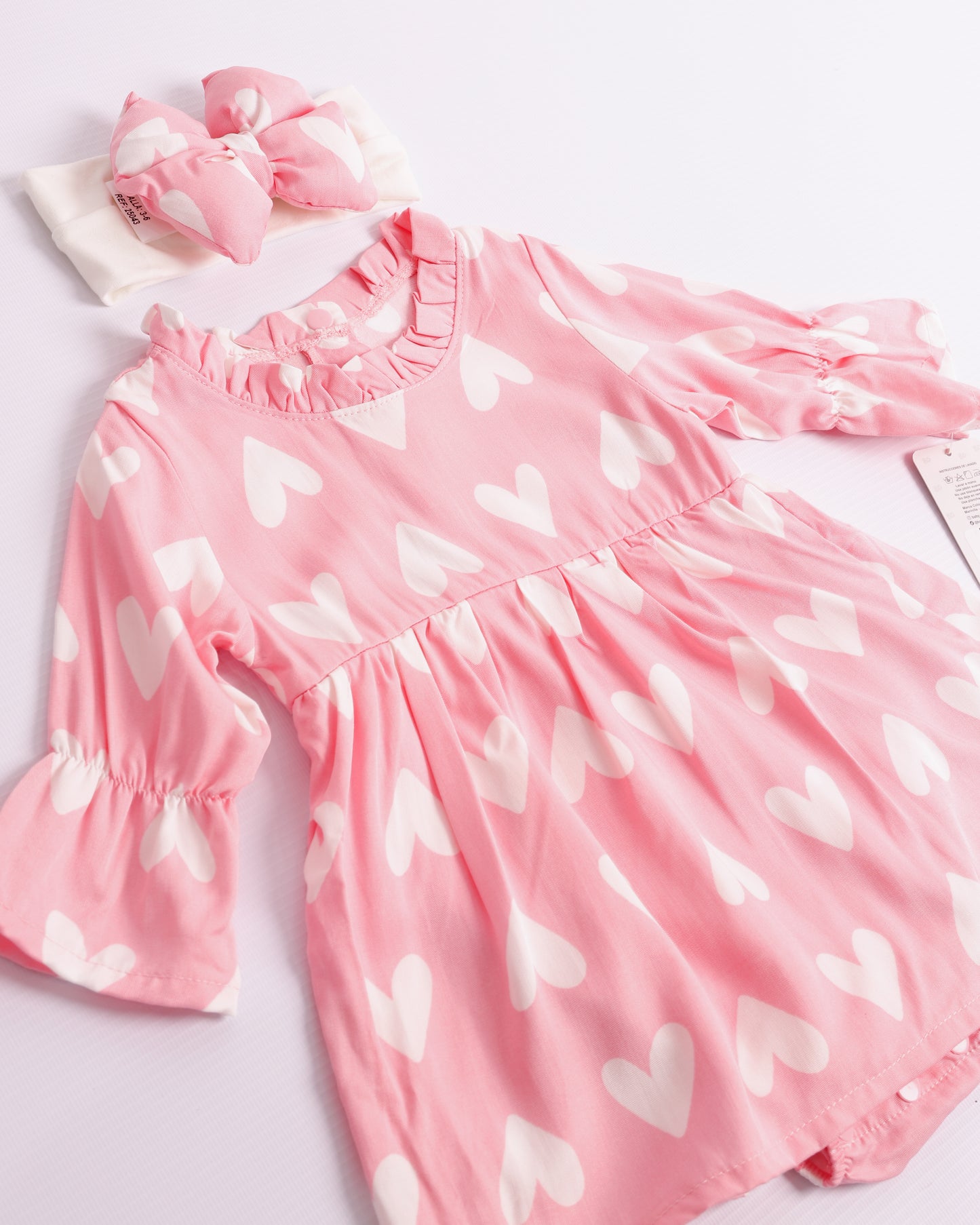 VESTIDO CRISTAL ROSADO CORAZONES