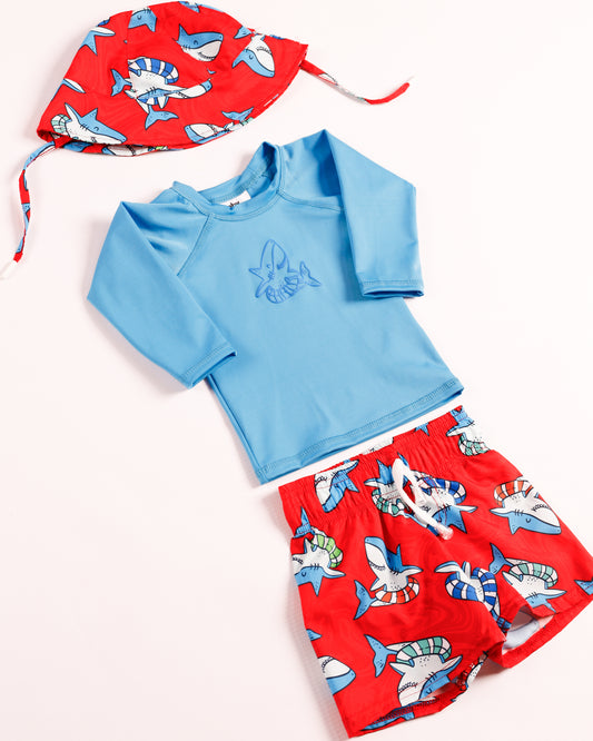 TRAJE DE BAÑO PAVA TIBURON ROJO