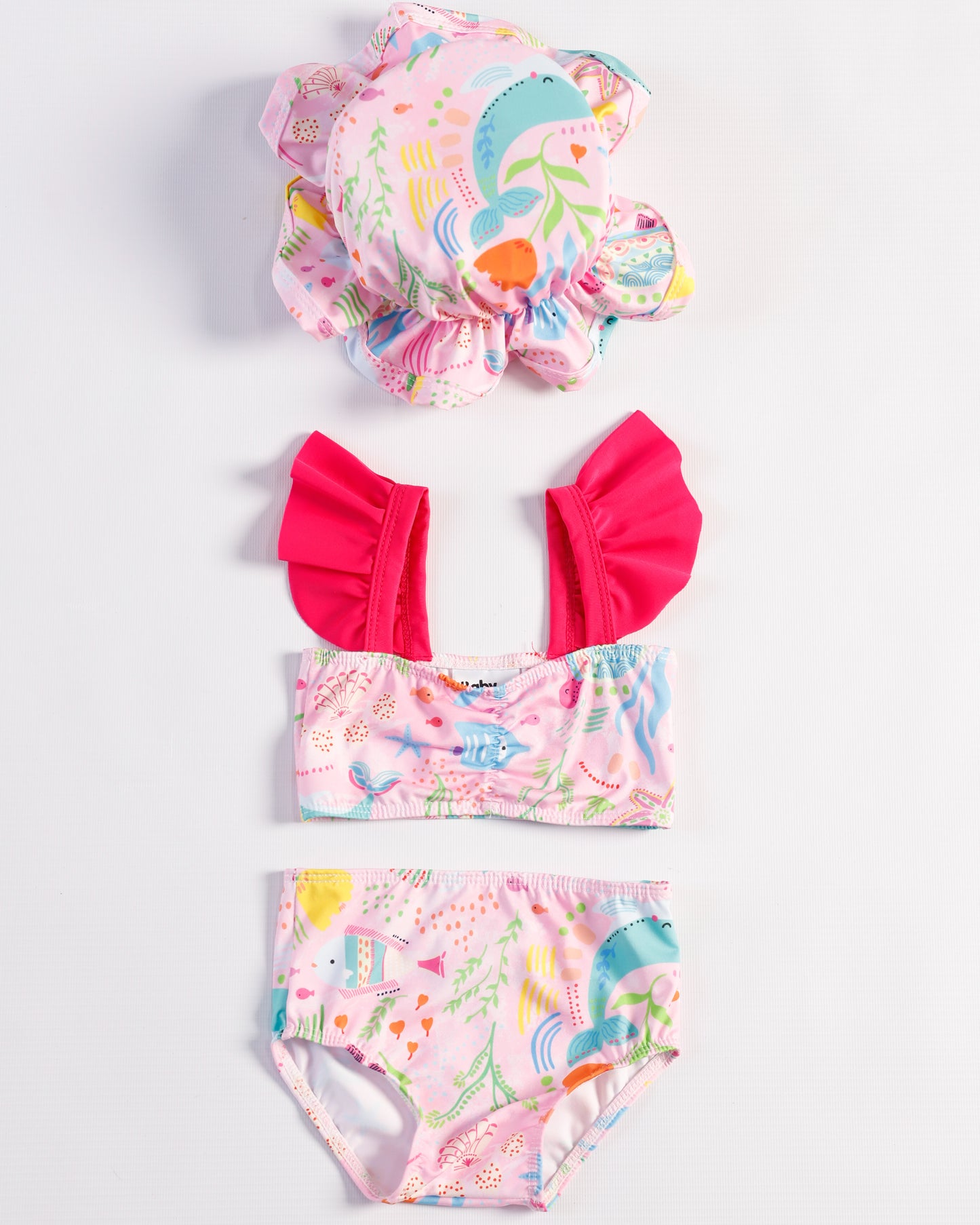 VESTIDO DE BAÑO CON PAVA BALLENAS
