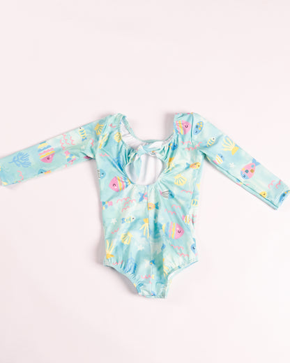 VESTIDO DE BAÑO VERDE PECES