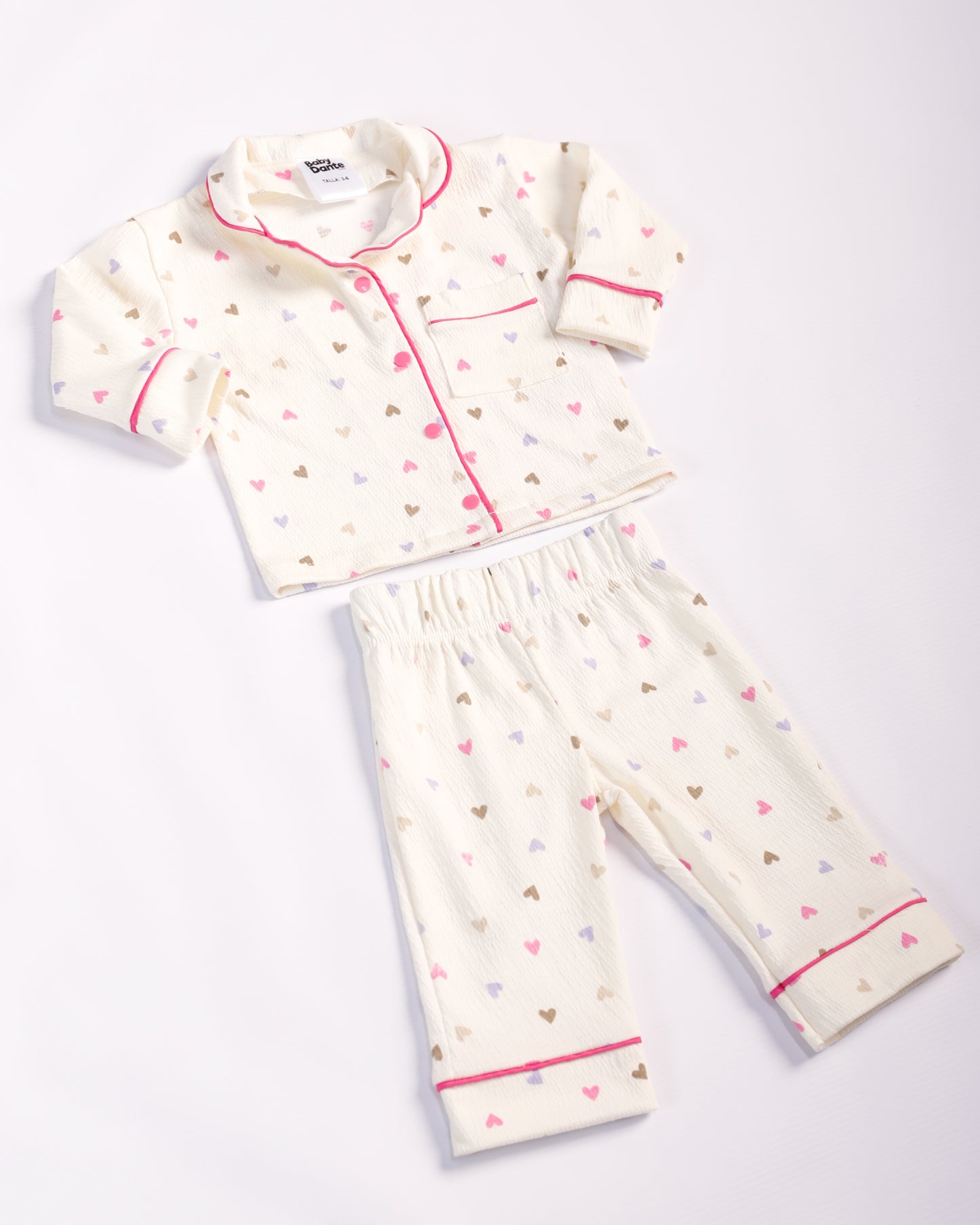 PIJAMA LARGA CORAZONES