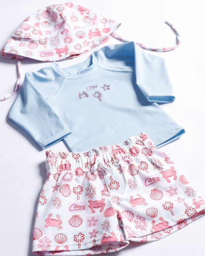 TRAJE DE BAÑO AZUL BEBÉ