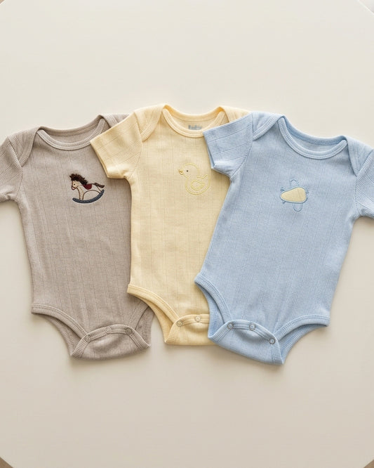 SET X 3 MAMELUCOS M/C BORDADOS
