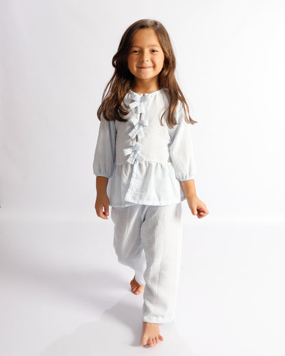 CONJUNTO EMILY RAYAS AZULES