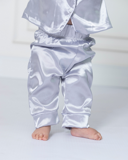 PIJAMA SATIN PLATEADA