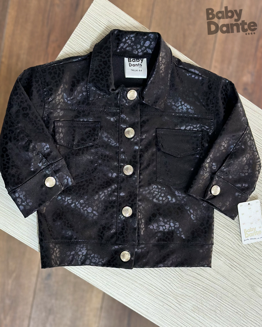 CHAQUETA ANIMAL PRINT NEGRA