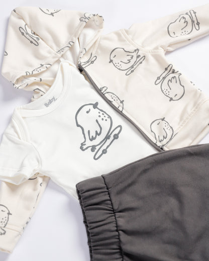 CONJUNTO 3 PIEZAS POLLITO