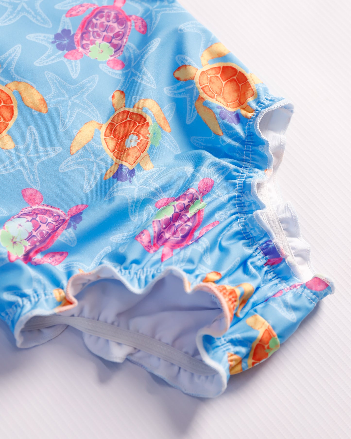 VESTIDO DE BAÑO M/L AZUL TORTUGAS