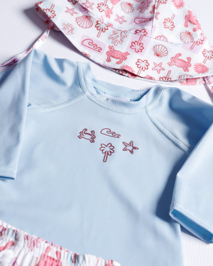 TRAJE DE BAÑO AZUL BEBÉ