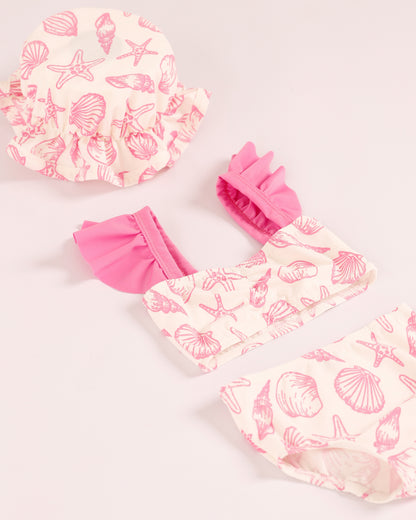 VESTIDO DE BAÑO CON PAVA ANIMALITOS