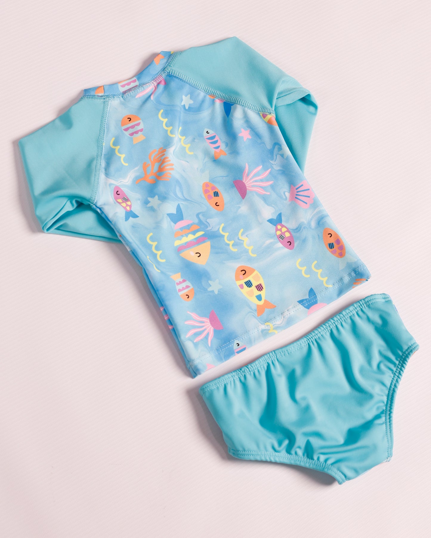 VESTIDO DE BAÑO AZUL PECES