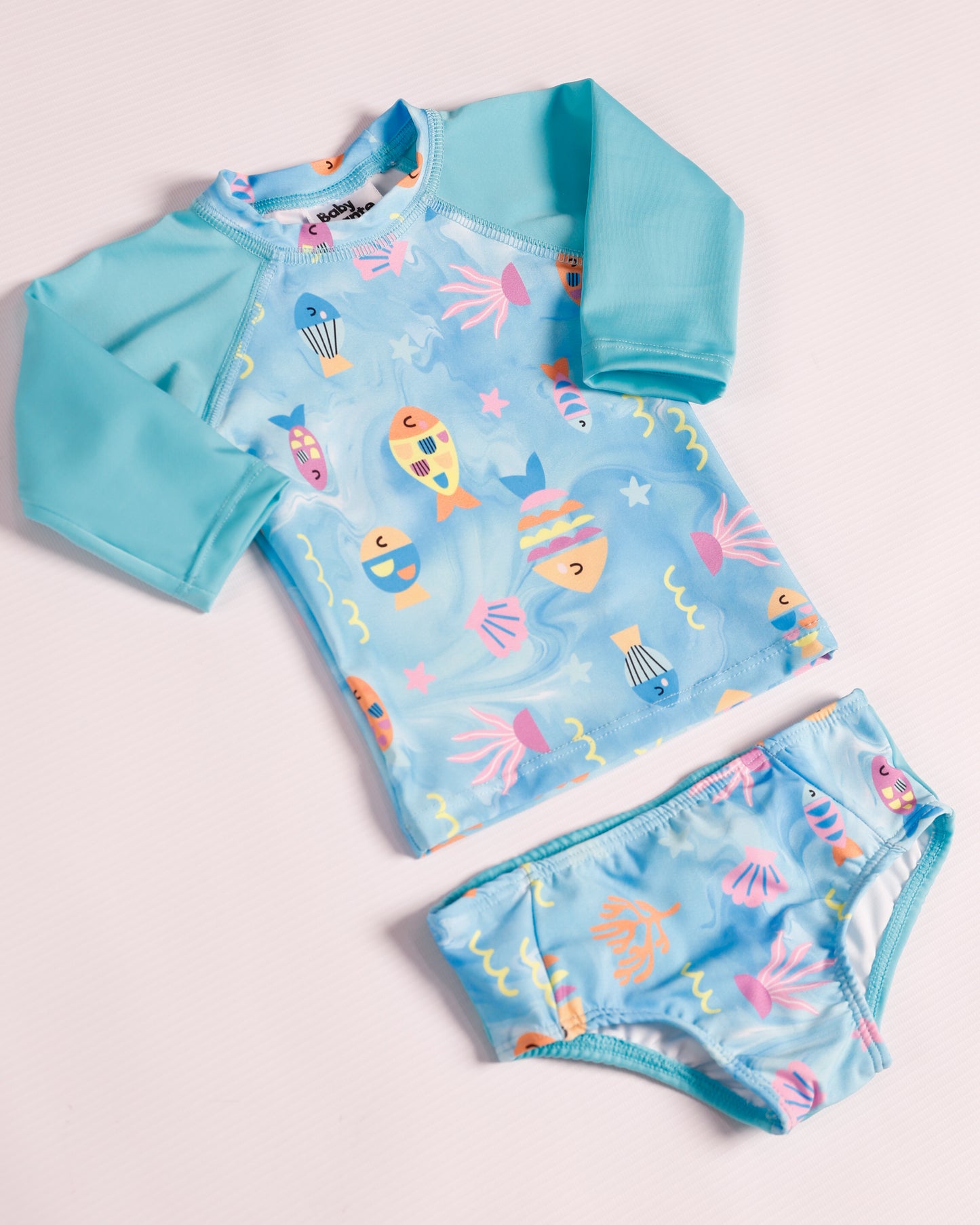 VESTIDO DE BAÑO AZUL PECES