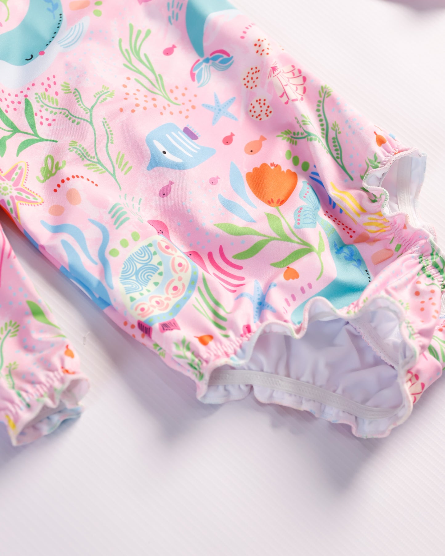 VESTIDO DE BAÑO M/L ROSADO BALLENAS