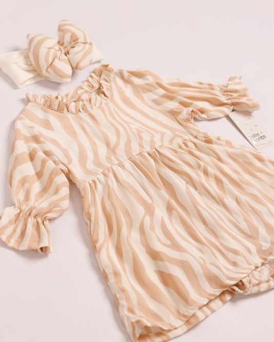 VESTIDO CRISTAL CAFE CEBRA