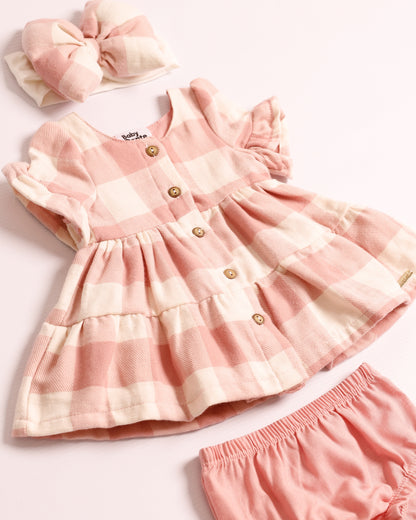 VESTIDO ANAHI CUADROS ROSADOS