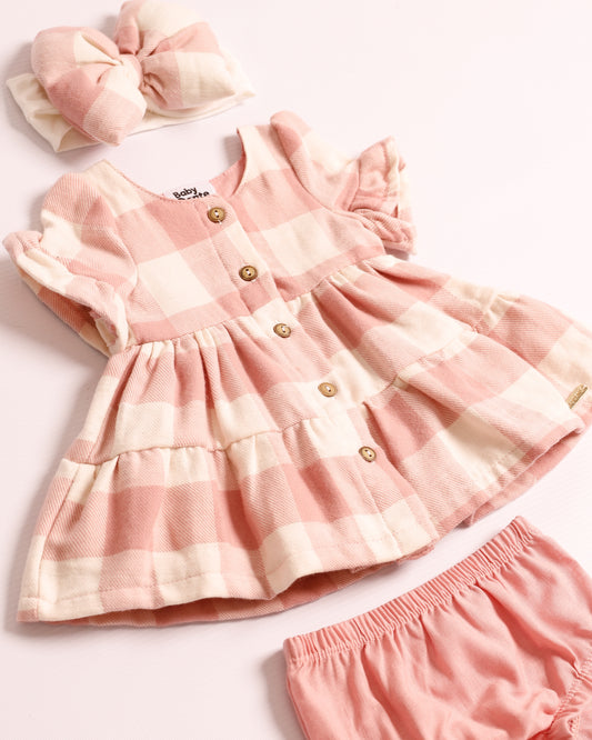 VESTIDO ANAHI CUADROS ROSADOS