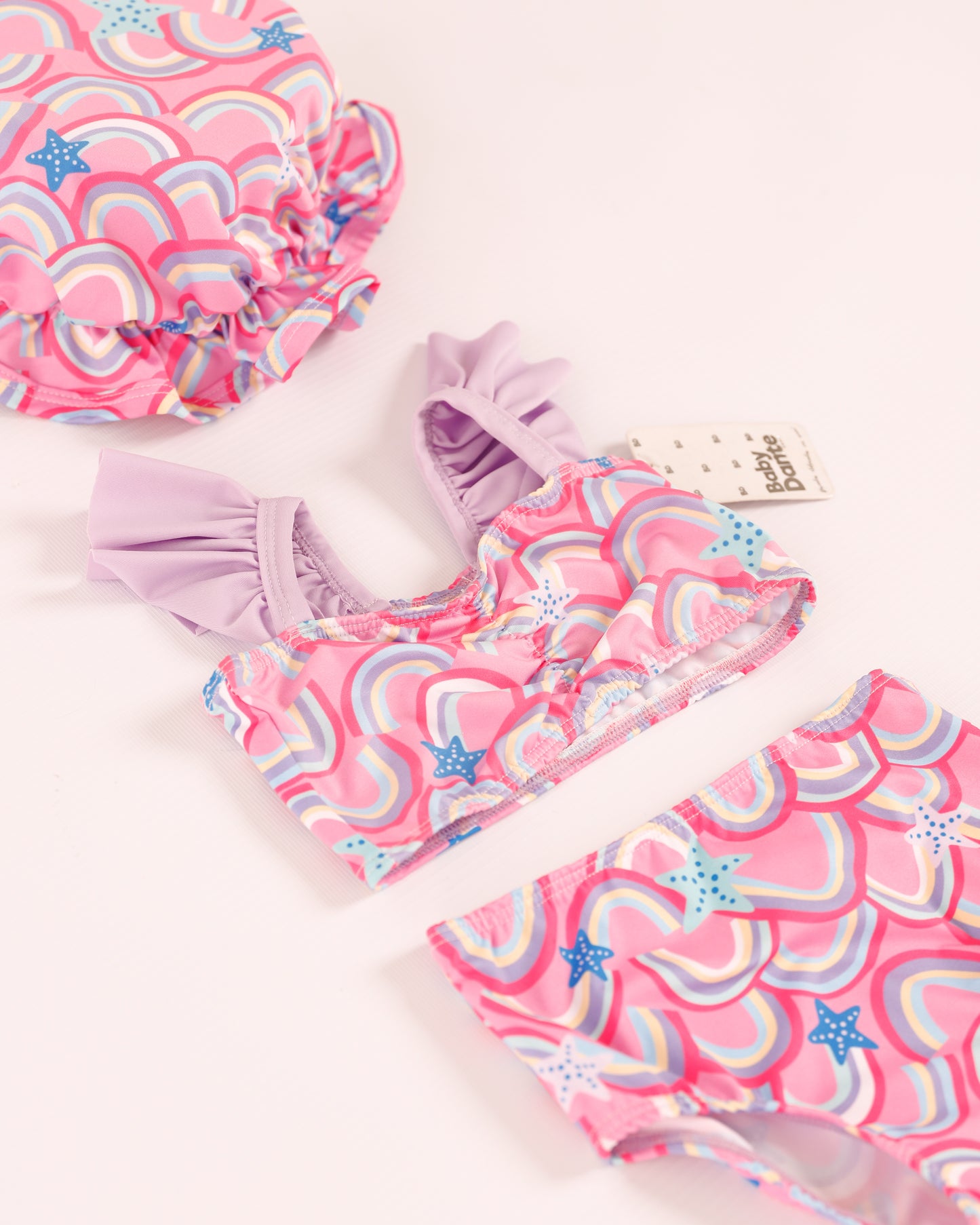 VESTIDO DE BAÑO CON PAVA ARCOIRIS