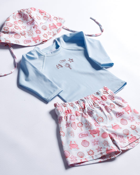TRAJE DE BAÑO AZUL BEBÉ