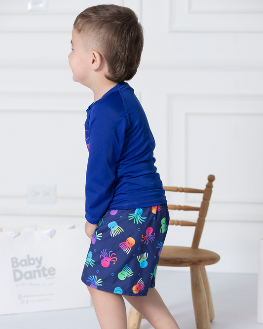 VESTIDO DE BAÑO BABY PULPO AZUL