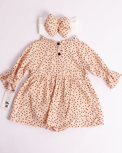 VESTIDO CRISTAL PEACHE PUNTOS NEGROS