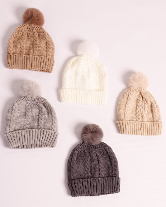 GORRO LANA 1 POMPON TRENZADO